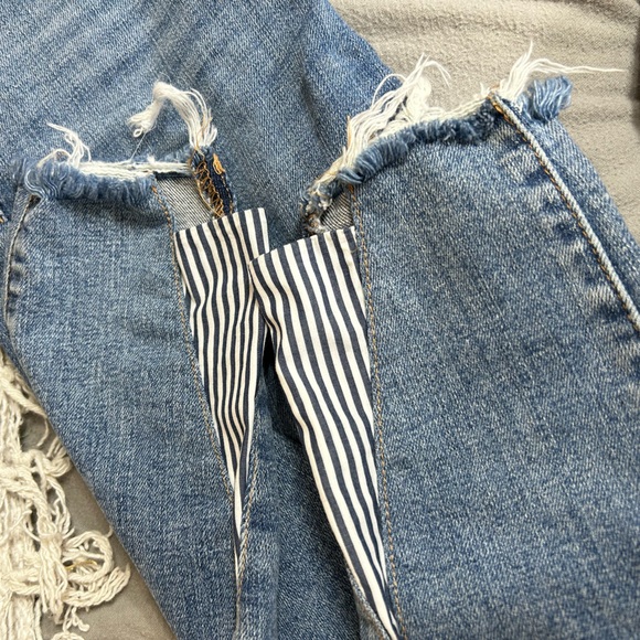 7FAMK Skinny Mid-Rise Ankle Crop with Stripe Patch sz 24 Jeans 7 for all mankind - Picture 10 of 11